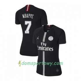 Koszulka Paris Saint-Germain Mbappe 7 Jodan Czarny Damska Trzeci Koszulki Piłkarskie 2018-2019 Krótki Rękaw
